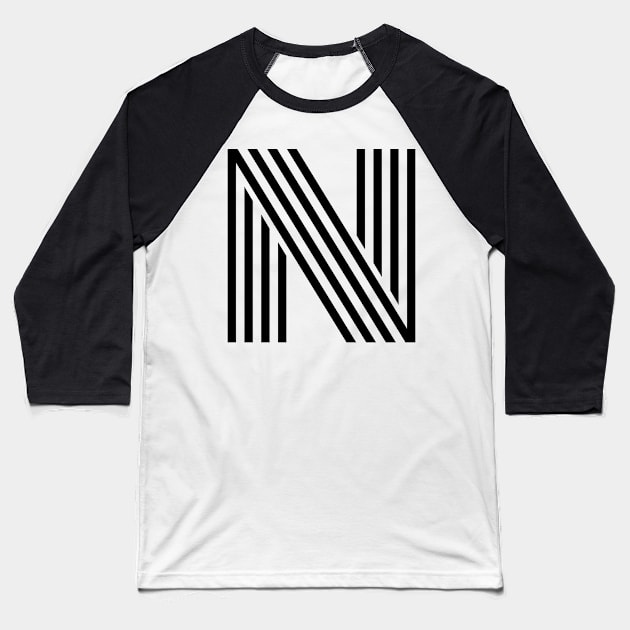 Alphabet N (Uppercase letter n), Letter N Baseball T-Shirt by maro_00